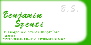 benjamin szenti business card